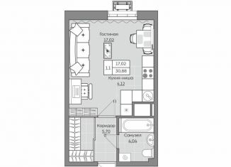 Продам квартиру студию, 30.9 м2, Казань, Приволжский район