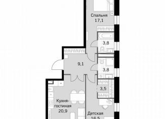 Продается двухкомнатная квартира, 76.6 м2, Москва, Строительный проезд, 9с9, метро Тушинская