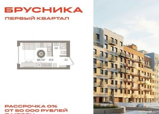 Продается квартира студия, 18.7 м2, деревня Сапроново