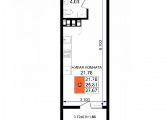 Продаю квартиру студию, 27.6 м2, Новороссийск