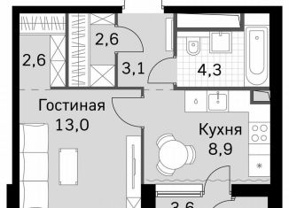 Продаю 1-ком. квартиру, 36.4 м2, Москва, район Покровское-Стрешнево, Строительный проезд, 9с9