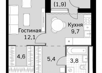 Продажа 1-ком. квартиры, 37.7 м2, Москва, район Покровское-Стрешнево, Строительный проезд, 9с9