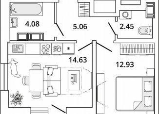 Продам однокомнатную квартиру, 40.9 м2, Санкт-Петербург, проспект Маршала Блюхера, 11к3