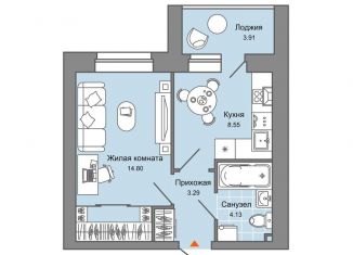 Продается 1-комнатная квартира, 33 м2, Пермский край