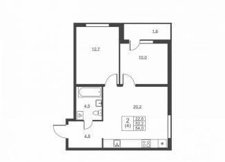 Продажа 2-ком. квартиры, 54 м2, Ленинградская область