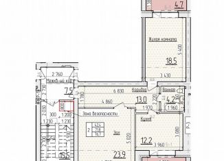 Продается двухкомнатная квартира, 76.7 м2, Кропоткин