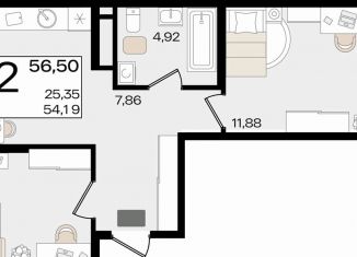 Продам 2-комнатную квартиру, 56.5 м2, Краснодар, Старокубанская улица, 122/8, микрорайон ХБК