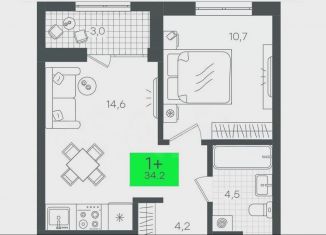 Продается 1-ком. квартира, 37.3 м2, Тюмень, ЖК Гранд Квартал, улица Николая Глебова, 4