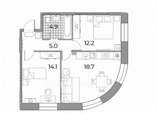 Продажа трехкомнатной квартиры, 54.9 м2, Москва, метро Тульская, улица Архитектора Щусева, 5к2