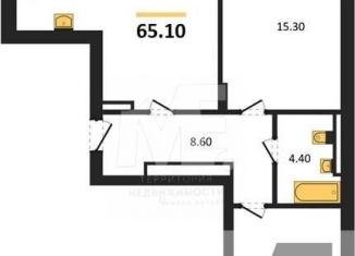 Продажа двухкомнатной квартиры, 65.1 м2, Калининград, Московский район, Акварельная улица