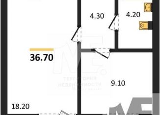 Продажа однокомнатной квартиры, 36.7 м2, Калининград, Акварельная улица