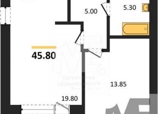 1-ком. квартира на продажу, 45.8 м2, посёлок городского типа Янтарный