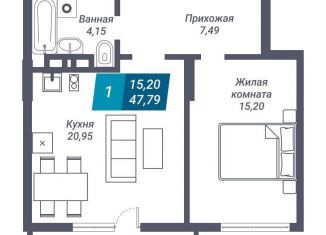 Продается однокомнатная квартира, 47.8 м2, Санкт-Петербург, проспект Королёва, 17, муниципальный округ Комендантский Аэродром