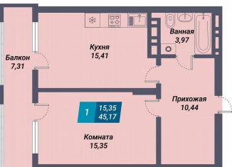 Продажа 1-ком. квартиры, 45.2 м2, Новосибирск