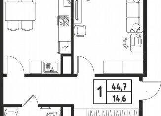 Продается 1-ком. квартира, 44.5 м2, Волгоградская область, Северная улица, 6