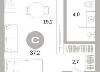 Продам квартиру студию, 37.2 м2, Санкт-Петербург, метро Приморская