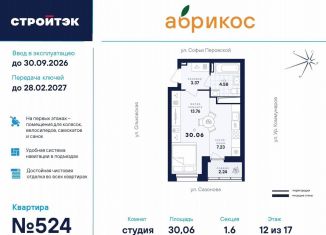 Продается квартира студия, 30.1 м2, Екатеринбург, улица Софьи Перовской, 106А, Железнодорожный район