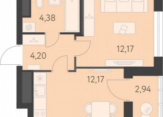 Продается 1-комнатная квартира, 34.4 м2, Екатеринбург, метро Чкаловская, улица Академика Парина, 27