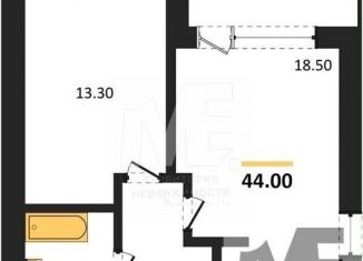 1-ком. квартира на продажу, 44 м2, посёлок городского типа Янтарный