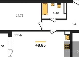 Продам однокомнатную квартиру, 48.8 м2, Воронеж, Центральный район, улица Ломоносова, 116А