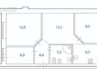 Продам 3-комнатную квартиру, 61.3 м2, Новосибирск, улица Революции, 6, Железнодорожный район