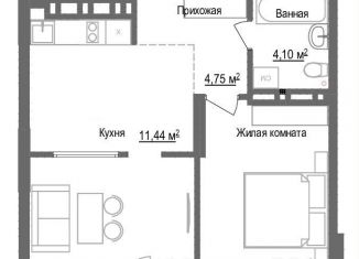 Продам 2-комнатную квартиру, 43.9 м2, Новосибирск, ЖК Чкалов