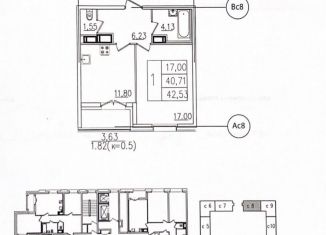 Продажа 1-комнатной квартиры, 43 м2, Санкт-Петербург, улица Типанова, 22, муниципальный округ Гагаринское