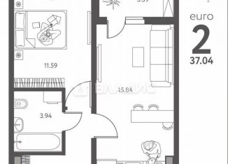 Продам 1-ком. квартиру, 37 м2, Липецкая область, улица Перова, 2Д