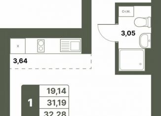 Продается 1-ком. квартира, 32.3 м2, Республика Башкортостан