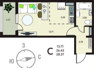 Продается многокомнатная квартира, 28.6 м2, село Новая Усмань