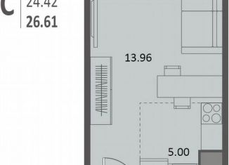 Продается квартира студия, 26.6 м2, Воронеж, Ленинский район