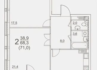 Продаю двухкомнатную квартиру, 71 м2, Москва, улица Эльдара Рязанова, 4, Обручевский район