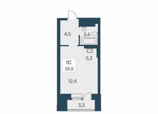 Продам квартиру студию, 28.9 м2, Новосибирск, ЖК Расцветай на Красном