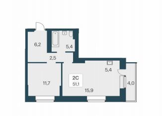 Продается 2-ком. квартира, 51.1 м2, Новосибирск, метро Заельцовская