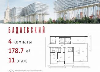 Продам четырехкомнатную квартиру, 178.7 м2, Москва, метро Киевская