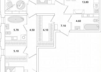 Продам трехкомнатную квартиру, 95.6 м2, Санкт-Петербург, Планерная улица, 99, муниципальный округ Юнтолово