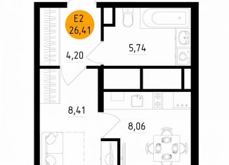 Продается 1-комнатная квартира, 26.4 м2, Рязань