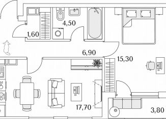 Продажа 1-комнатной квартиры, 66.5 м2, Санкт-Петербург, метро Комендантский проспект, Планерная улица, 99