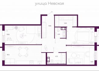 Продажа 3-комнатной квартиры, 86.4 м2, Санкт-Петербург, Школьная улица, 2, Приморский район