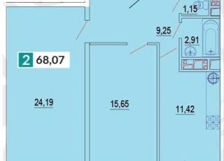 2-комнатная квартира на продажу, 66 м2, Краснодар, проспект имени писателя Знаменского, 9к2, микрорайон Гидрострой