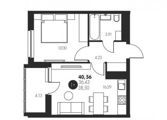 Продаю 1-ком. квартиру, 40.6 м2, деревня Патрушева, улица Николая Гоголя, 1