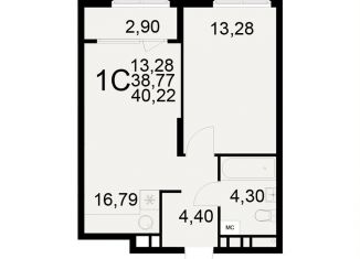 Продам 1-комнатную квартиру, 40.2 м2, Рязань, Московский район