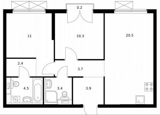 Продается 2-ком. квартира, 59.9 м2, Москва, жилой комплекс Холланд Парк, к8, ЖК Холланд Парк