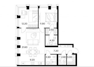 Продается 3-комнатная квартира, 78.5 м2, Москва, станция Балтийская