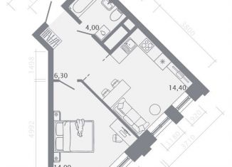 Продается однокомнатная квартира, 38.7 м2, Казань, Советский район