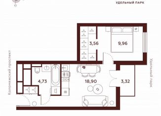 Продается однокомнатная квартира, 40.5 м2, Санкт-Петербург, муниципальный округ Комендантский Аэродром