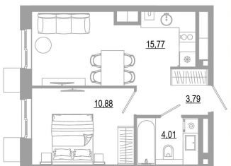 Продам однокомнатную квартиру, 34.5 м2, Астрахань