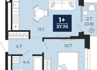 Продажа однокомнатной квартиры, 36.9 м2, Тюмень, Ленинский округ