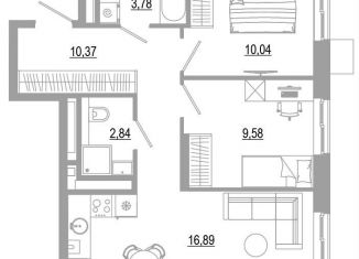 Продам 2-ком. квартиру, 53.5 м2, Астрахань