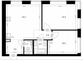 2-комнатная квартира на продажу, 55 м2, Москва, жилой комплекс Полар, 1.5, район Северное Медведково